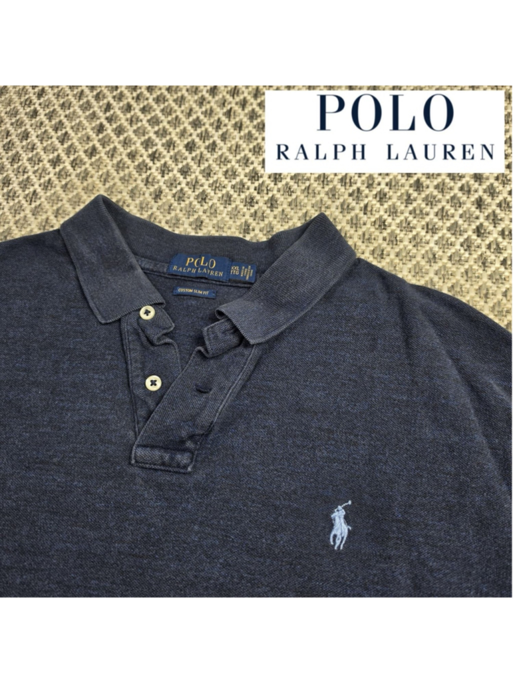 Polo Ralph Lauren Mens XXL Custom Slim Fit Navy Blue Pony Short Sleeve Polo
